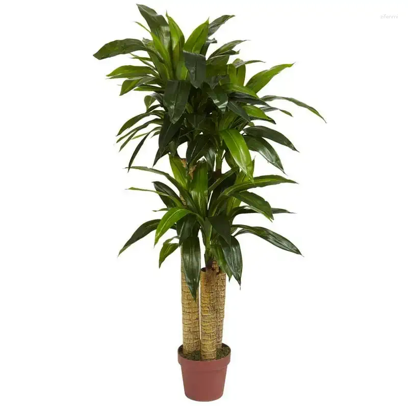 Flores decorativas talo de milho real dracaena planta artificial decorações verdes para festa decoração de morango folhas buquê titular decoração