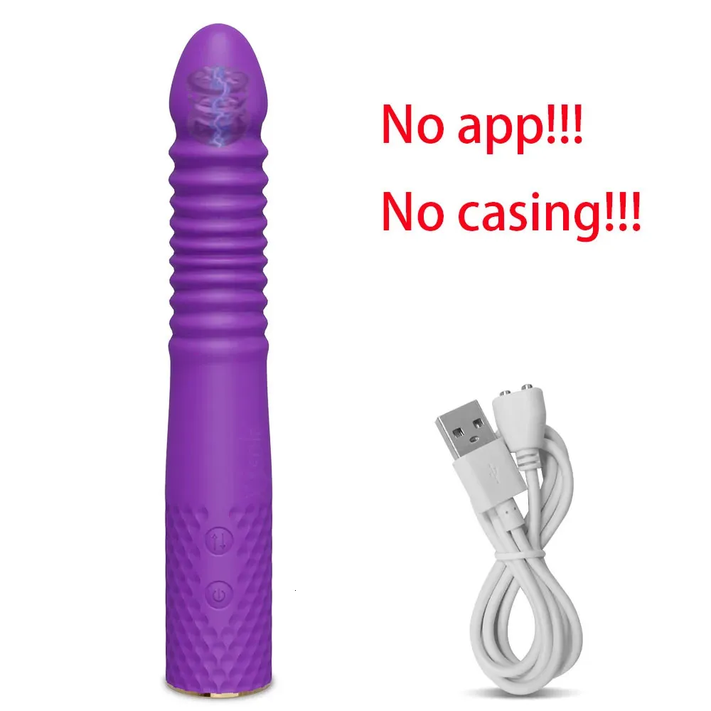 Gode Télescopique Vibrant Automatique Enjoyloving - Noir/violet/rose, Rechargeable USB