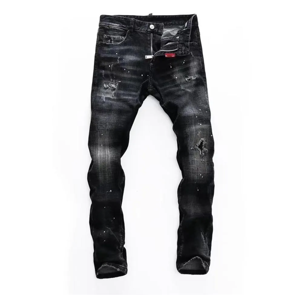 2022 nuovi uomini jeans dsq foro azzurro grigio scuro Italia marca uomo pantaloni lunghi pantaloni streetwear denim skinny slim biker dritto J303D