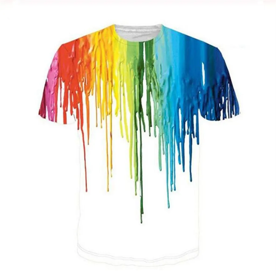 Nuove Donne di Modo Degli Uomini di Colore Spruzzata di Inchiostro A Goccia Divertente 3d Stampa T-Shirt Unisex Casual T Shirt Hip Hop Estate Magliette E Camicette XB0106263l