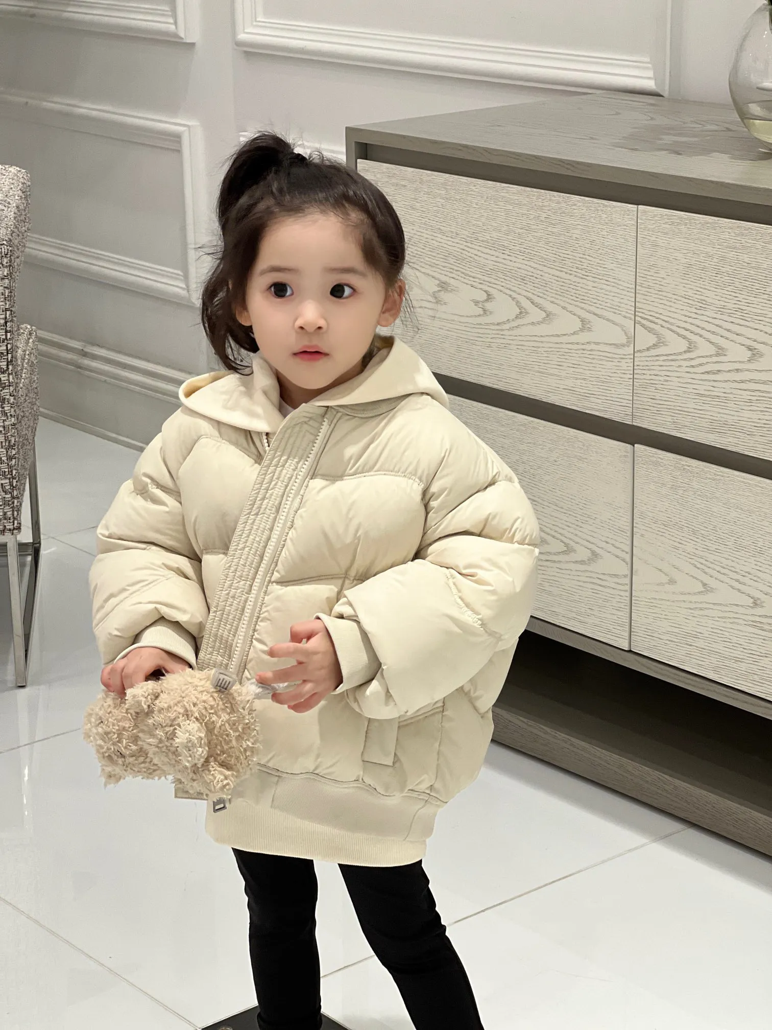 Manteau en duvet pour enfants filles et garçons, vêtements de baseball d'hiver, veste d'extérieur chaude et épaisse pour enfants