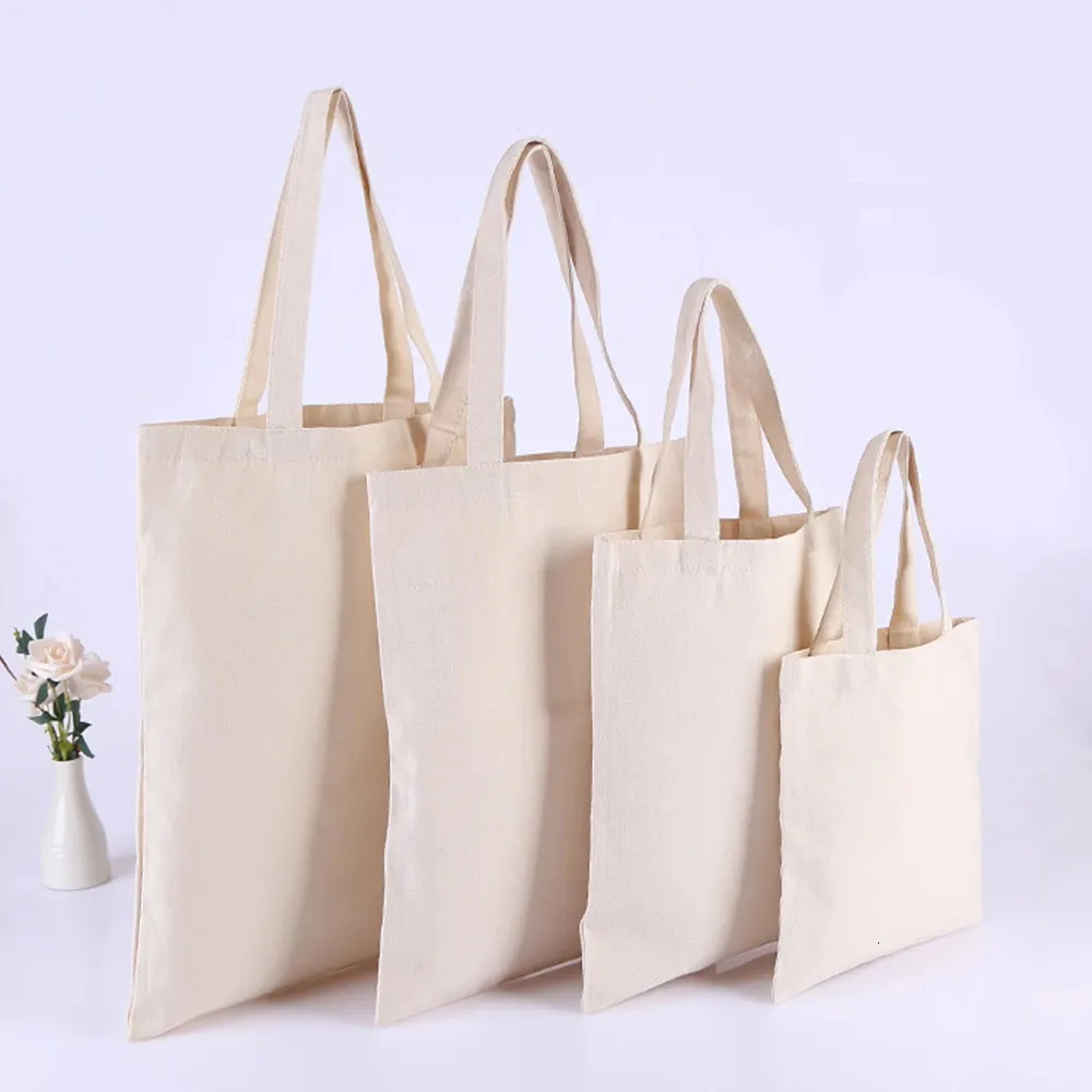 Bolsos de noche 5 PCS Bolso de algodón natural Bolso de lona Tote Hombro Bolsas de verduras reutilizables Bolso bandolera de lona 231018