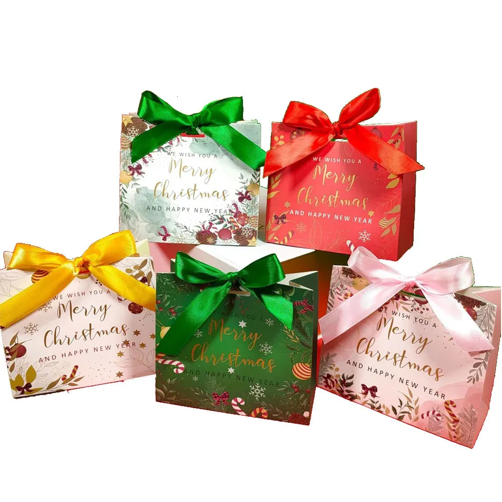 Подарочная упаковка 20/50/100 шт., мини-картон для рождественской вечеринки, детский подарок, коробка конфет, красный, зеленый, белый на год, фестиваль, праздник, декор 231019