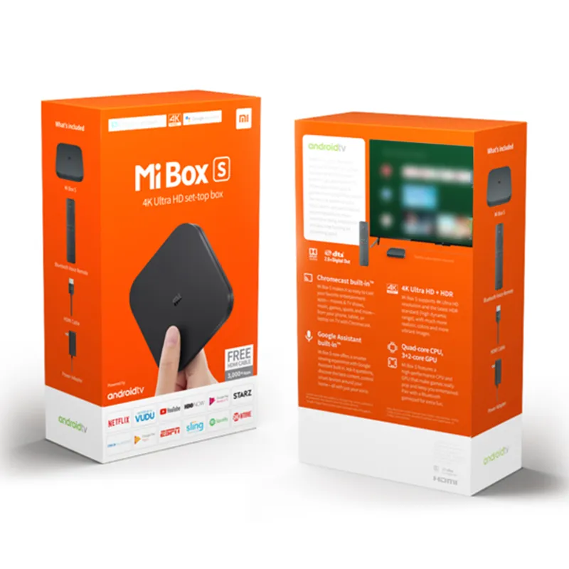 XIAOMI Mi Box S Avec Android TV, Miracast, 4K Et Assistant Google