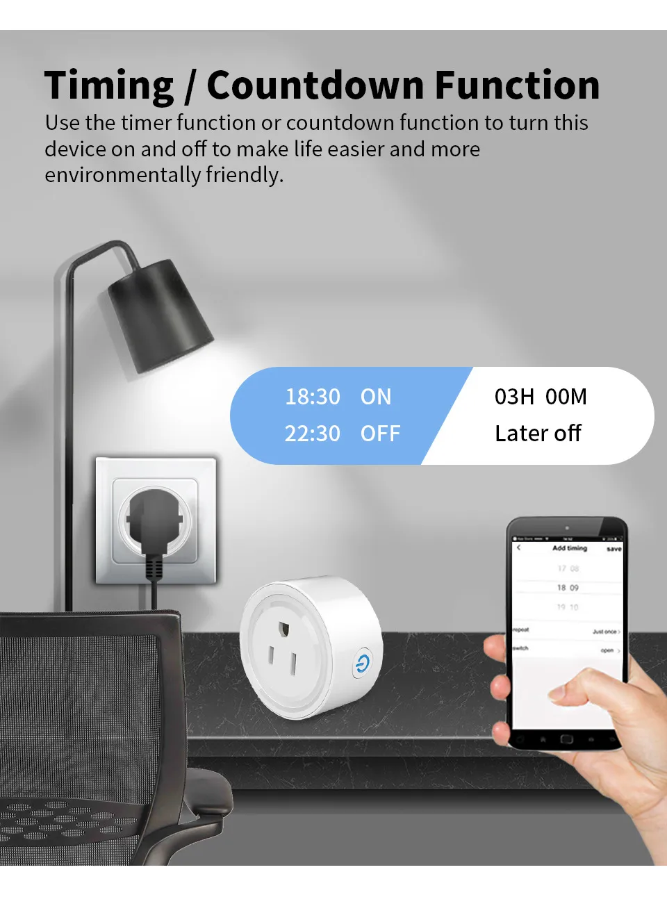 DHgate.com:US Standard WiFi Smart Socket, Timing Switch, Round Plug ...