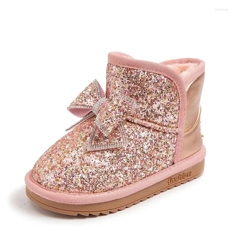 Laarzen Meisjes Sneeuw Schattige Strik Strass Casual Winter Warm Kindermode Booties Prinses Japanse stijl Veelzijdig