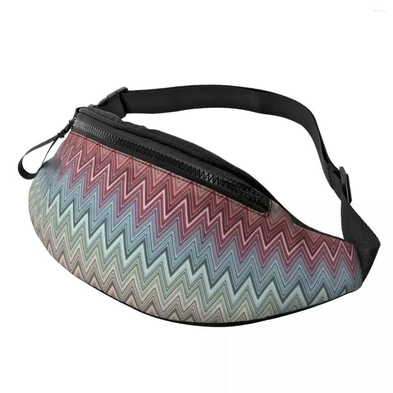 Talii torby wielokolorowe Chic Zigzag Fanny torba niestandardowa boho crossbody pakiet mężczyźni kobiety podróżują