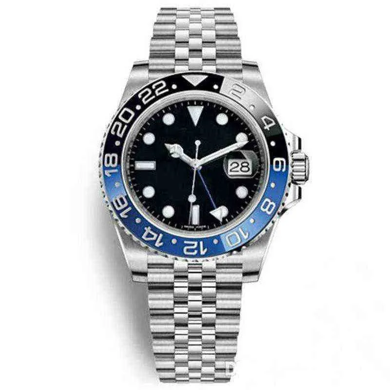 ROLAXS AAAAA ETA2836 Automatiska maskinklockor 11 Style Mens Watch Automatic GMT Mekaniskt rostfritt stål Blue Red Ceramic Sapphire Glass 40mm