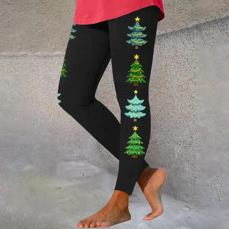 Women's Leggings Trousers Christmas Printed Stretch Long Title Nine Fleece Lined Women Sexy For Clubbing