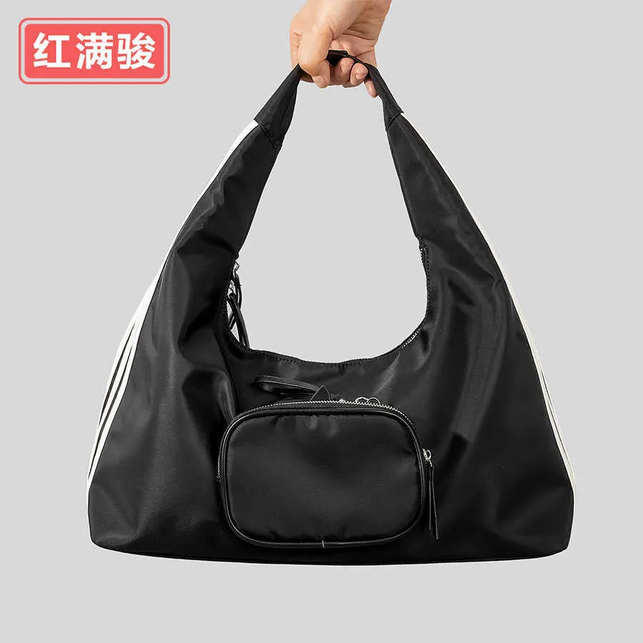 Simple Oxford fabric underarm bag for women, large capacity cloud bag, casual sports style, one shoulder handbag, detachable pocket