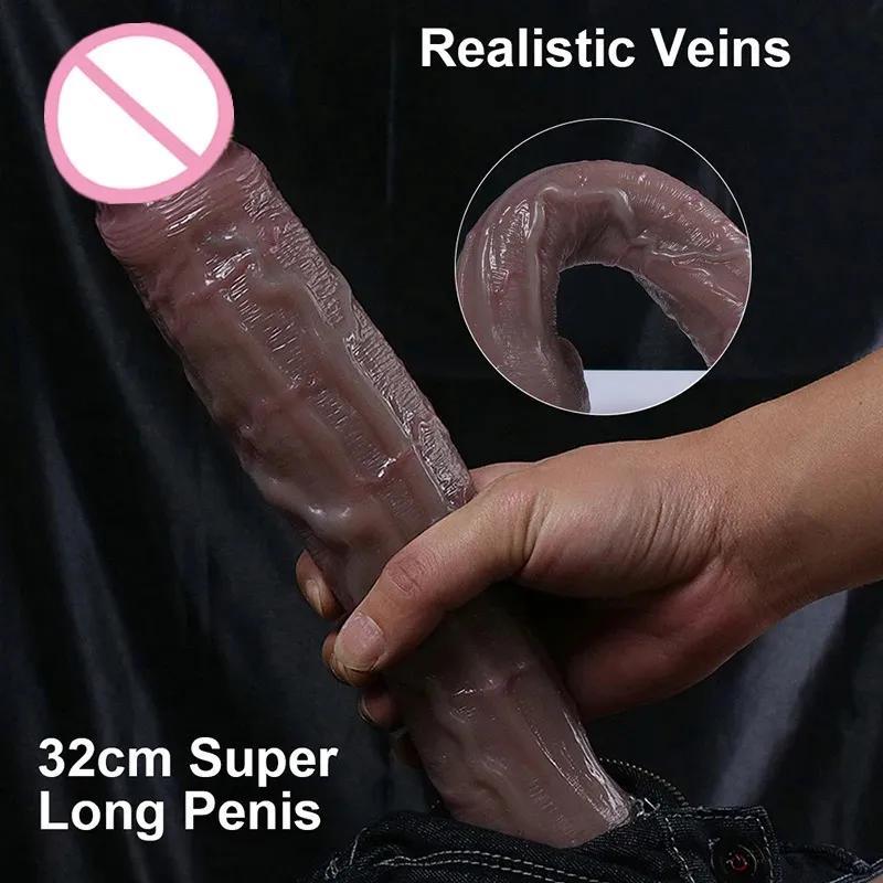 Wibratory Super długi typ realistyczne dildo miękki duży duży penis no lesbijki z płaszczyzny seks zabawki prostaty dla kobiet 231018