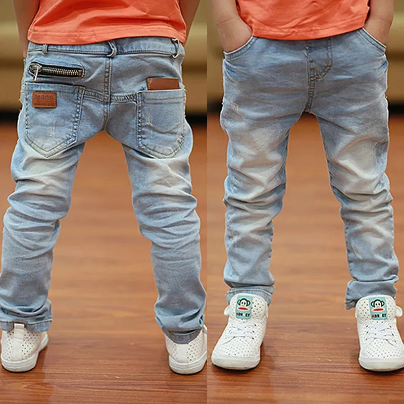 Jeans crianças calças grandes meninos estiramento joker jeans primavera crianças lápis leggings outono denim roupas para 2 a 14 anos masculino criança 231019