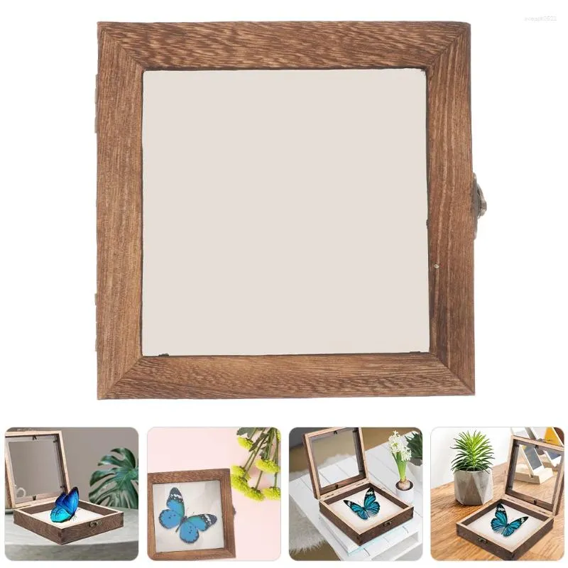 Frames Dried Flowers Insect Specimen Container Storage Case Showcase Display Wood Frame Vintage Holder