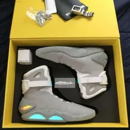 Sneakers Led Shoes Boots Automatic Laces Dark Gray Marty Mcfly 'S Lighting Up Mags Black Red Air Mag Back To The Future Glow In The With Box