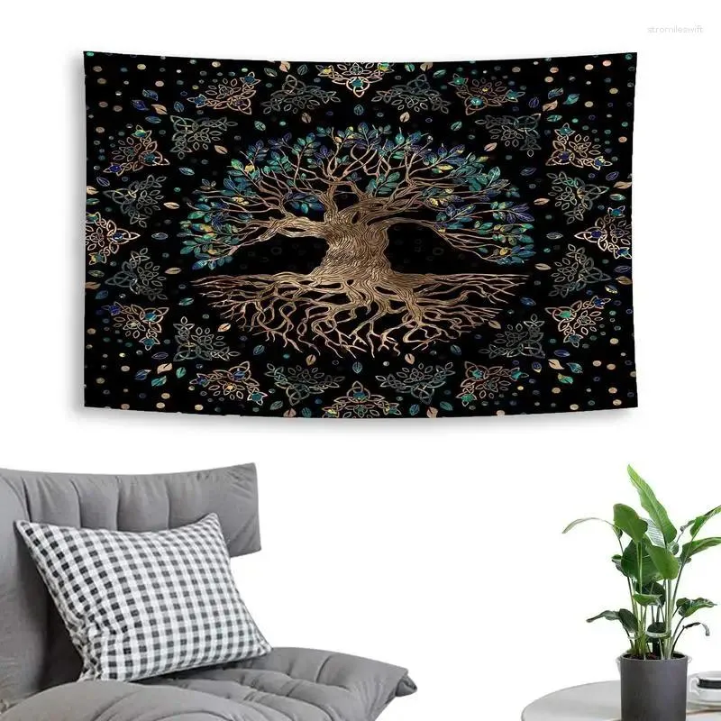 Tapisseries Arbre pour la vie Tapisserie Chambre Mur coloré Hippie Multi-usage à utiliser comme châle intérieur