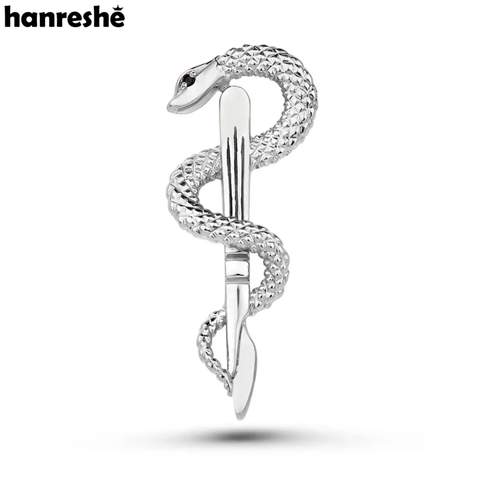 Hanreshe Chirurgien Caducée Broche Broches Serpent Bâton Scalpel Tendance Revers Médecine Bijoux Accessoires pour Médecins Infirmières 231019