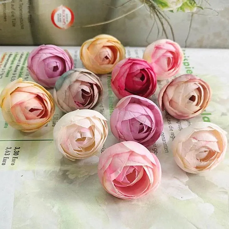 Dekorativa blommor 30st specialpris Artificial Flower Head 21 Series Mini Tea Rose Buds For Gift Ideas and Party Decorations