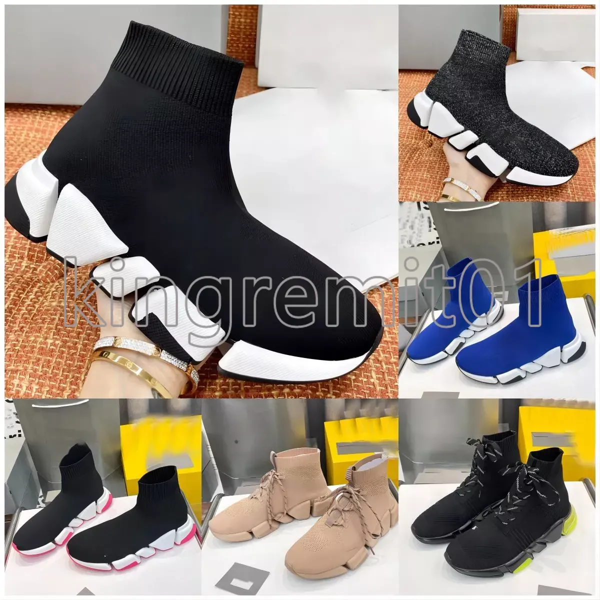 Speed ​​2.0 Designer Sneaker Socks Boots Mesh Sneakers Women Men Shoes Rubber Trainers Platfor