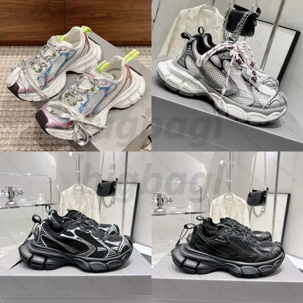 Tasarımcı Ayakkabı Kadın Sneaker 3xl Trainer Track Sporeys 3.0 Üçlü Eğitmenler Lüks Örgü 3S Runner Bej Gri Kauçuk Spor Ayakkabı Boyutu 35-45