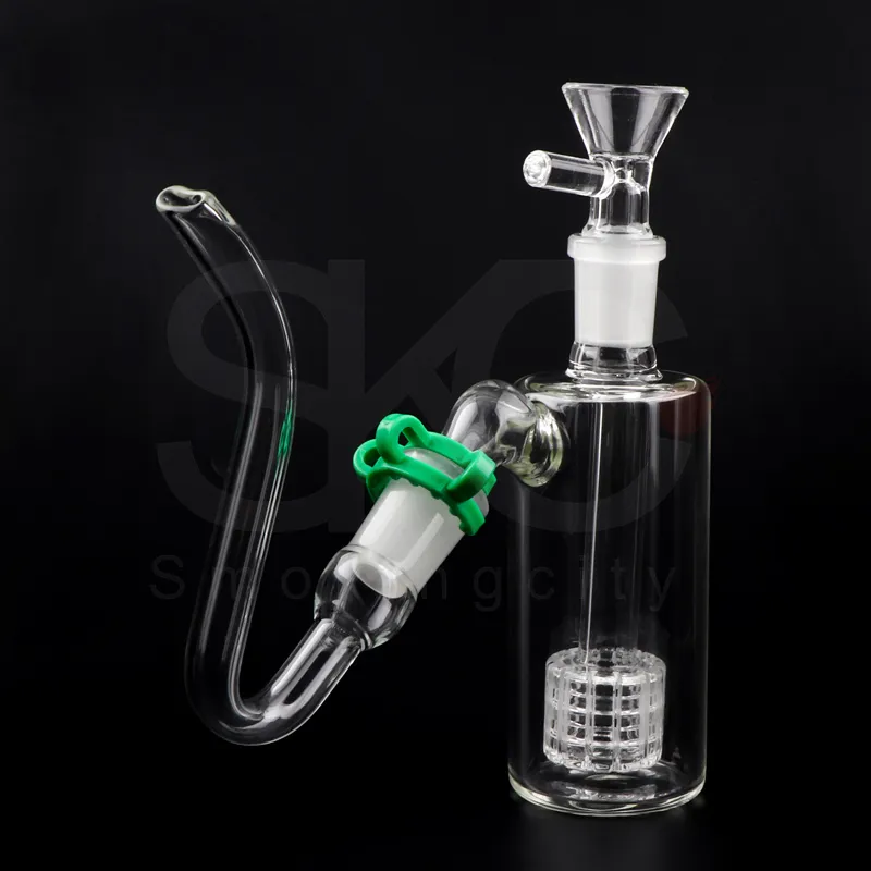 14mm 18mm Coletor de Cinzas de Vidro 4.5 Polegadas Coletores de Cinzas Grosso Pyrex Clear Bubbler Ashcatcher com Tigela de Vidro J-Hook para Tubos de Bong de Água