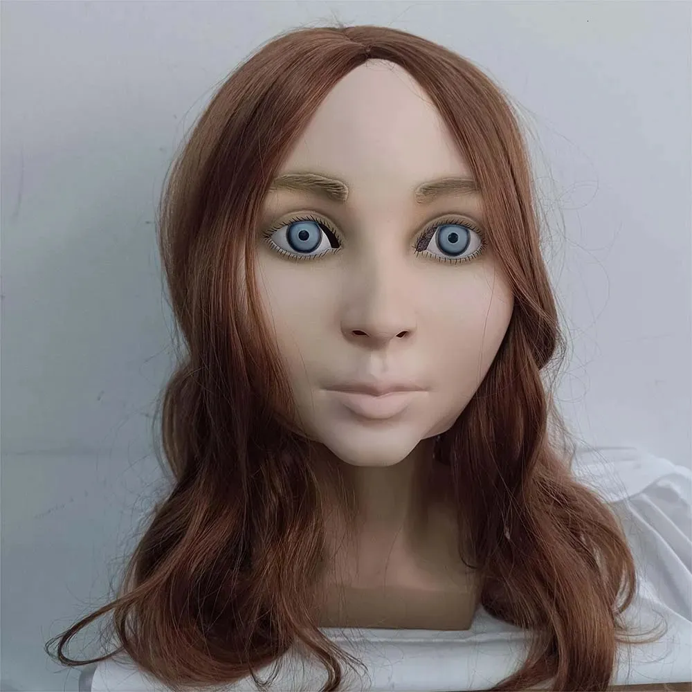 DHgate M3GAN Movie Cosplay Latex Mask Wig Halloween Terror Character Costume Headpiece for Girls Adults Toys Gifts