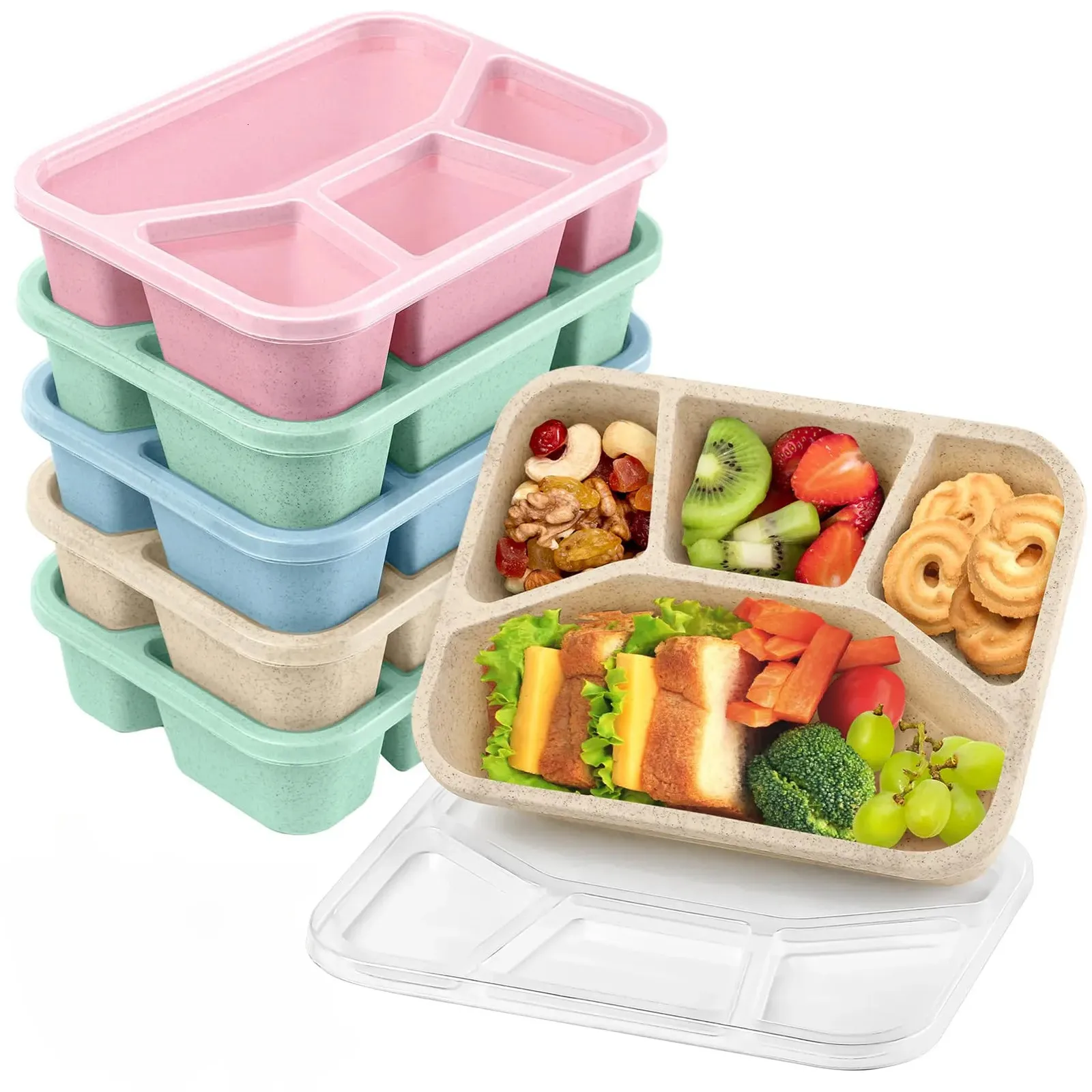 BPA Free 6 Compartment Lunch Box Lunch Box With 4 Compartments For Kids