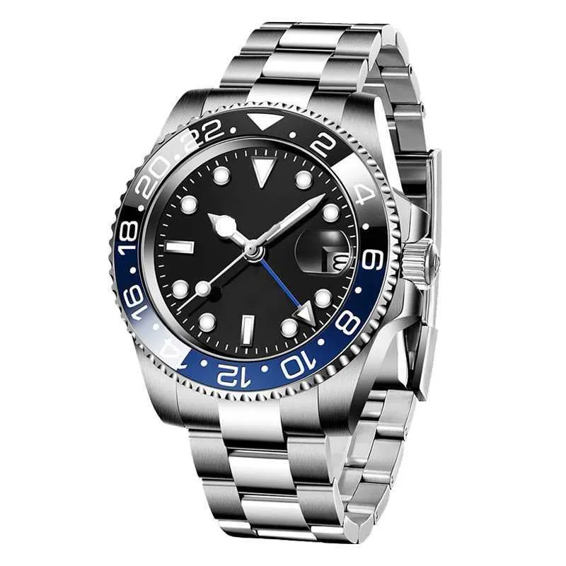 Rolaxs Mens Luxury Watch Designer Movements Watches GMT Batman Master AAA Quality Montre Waterproof Sapphire Glass Steel Band折りたたみバックル