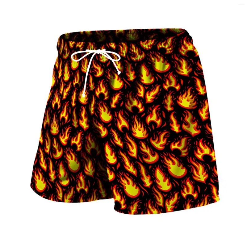 Shorts masculinos 2023 chama impressa casual verão correndo fitness tendência de secagem rápida calças curtas soltas treinamento de basquete