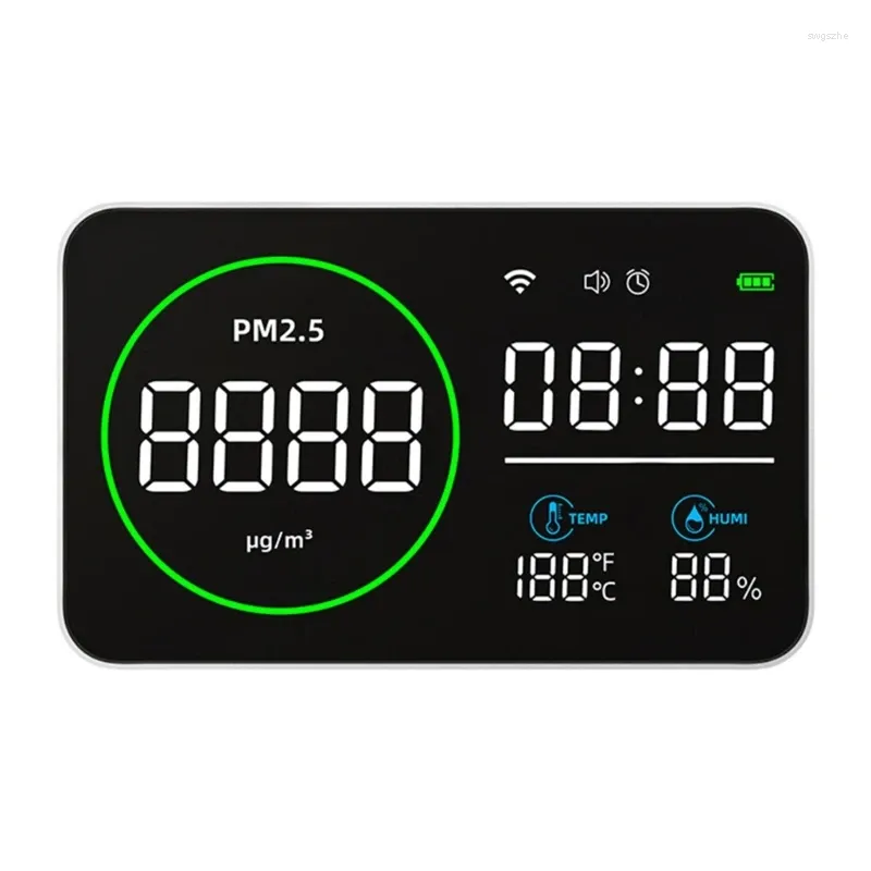 Digital 8 em 1 analisador inteligente de qualidade do ar medidor de fumaça doméstica PM2.5 PM10 HCHO TVOC CO2 detector de umidade e temperatura