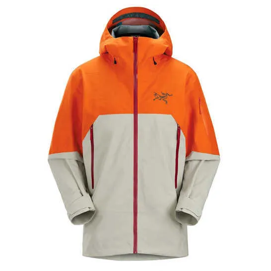 Arcterys hardshelljack Zeta Sl heren buitensportkleding Rush-collectie winddicht regendicht jumpsuit met capuchon ski oranje/grijs Phenom/habitat xxl