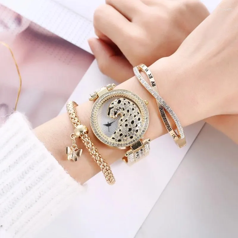 Наручные часы Smvp 3 шт./компл. Женские кварцевые часы с браслетами Роскошные женские наручные часы со стразами для подарка Reloj Relojes Para Mujer