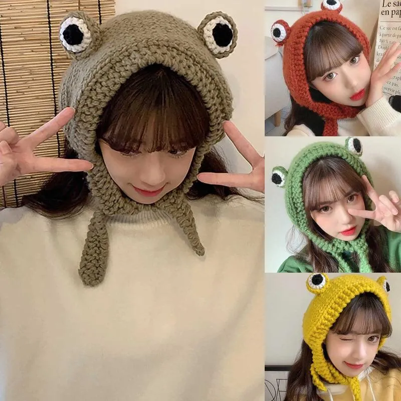 Berets Women Winter Cute Animal Hat Crochet Hats Pography Knitted Cap Baseball Protective