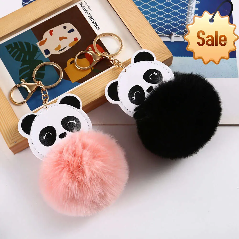 Niedliche Nationalschatz-Panda-Schlüsselanhänger, Haarball-Zubehör, Damen-Plüschtaschen-Anhänger, Auto-Schlüsselanhänger, Cartoon-Ornamets
