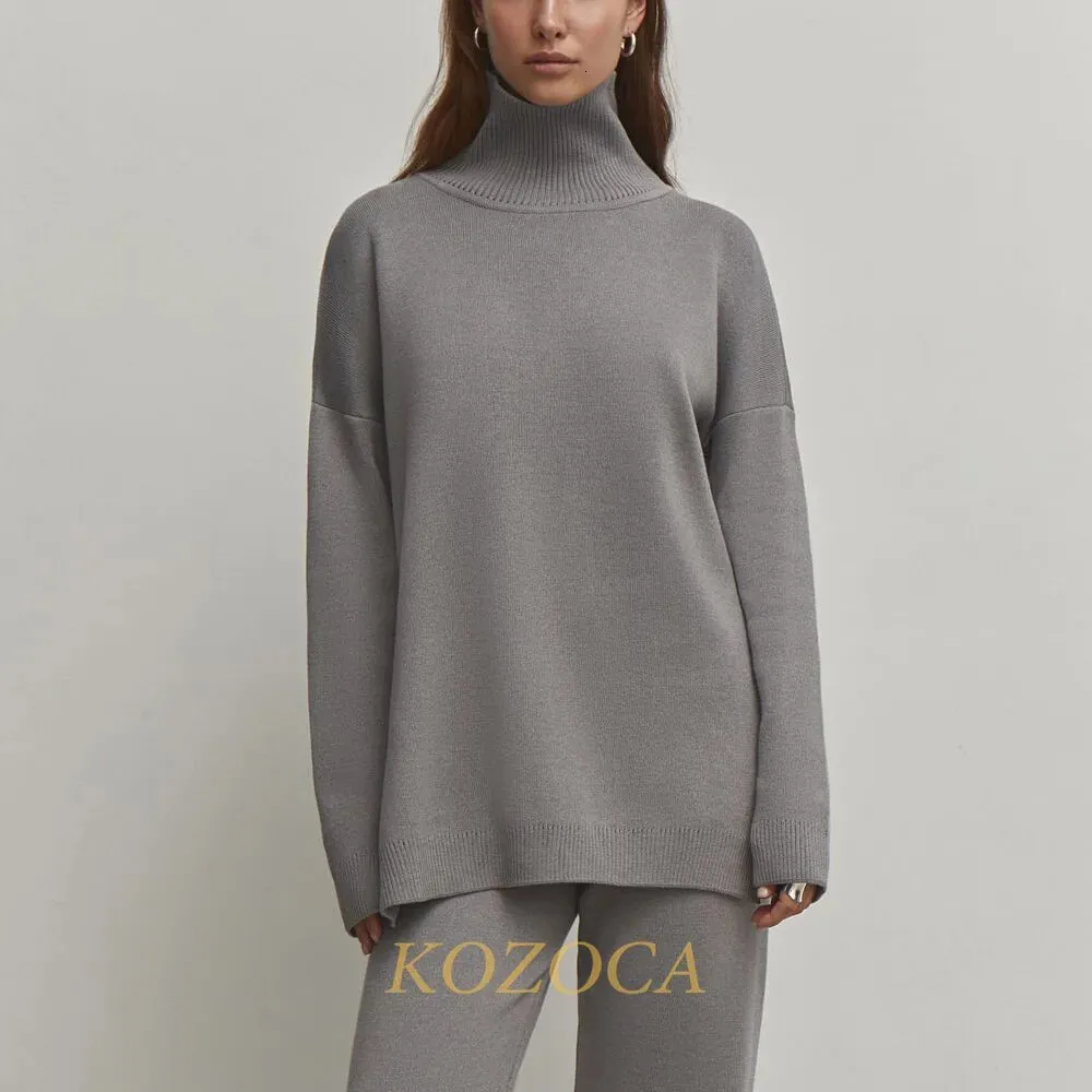 Kobiety dla kobiet Kozoca sweter kobiety jesienne zima luźne luźne swobodne miękki miękki skoczek skoczek ciepły dzianinowy golf mody Swetery 231018