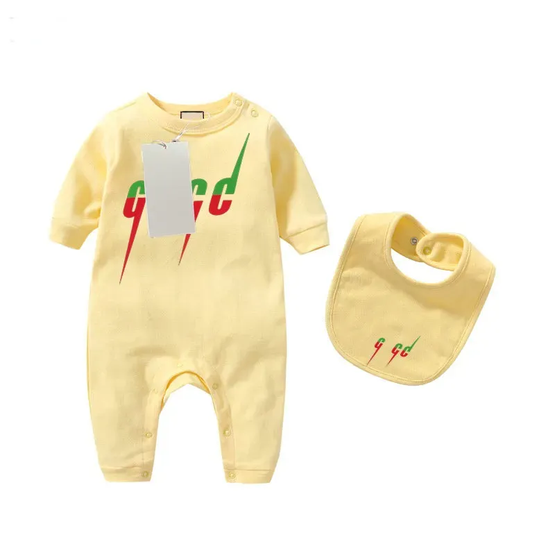 G Designer Babykleidung Strampler 100 % Baumwolle Strampler Säugling Junge Mädchen Brief Kostüm Overalls Kleidung Overall Kinder Body für Babys Outfit -6