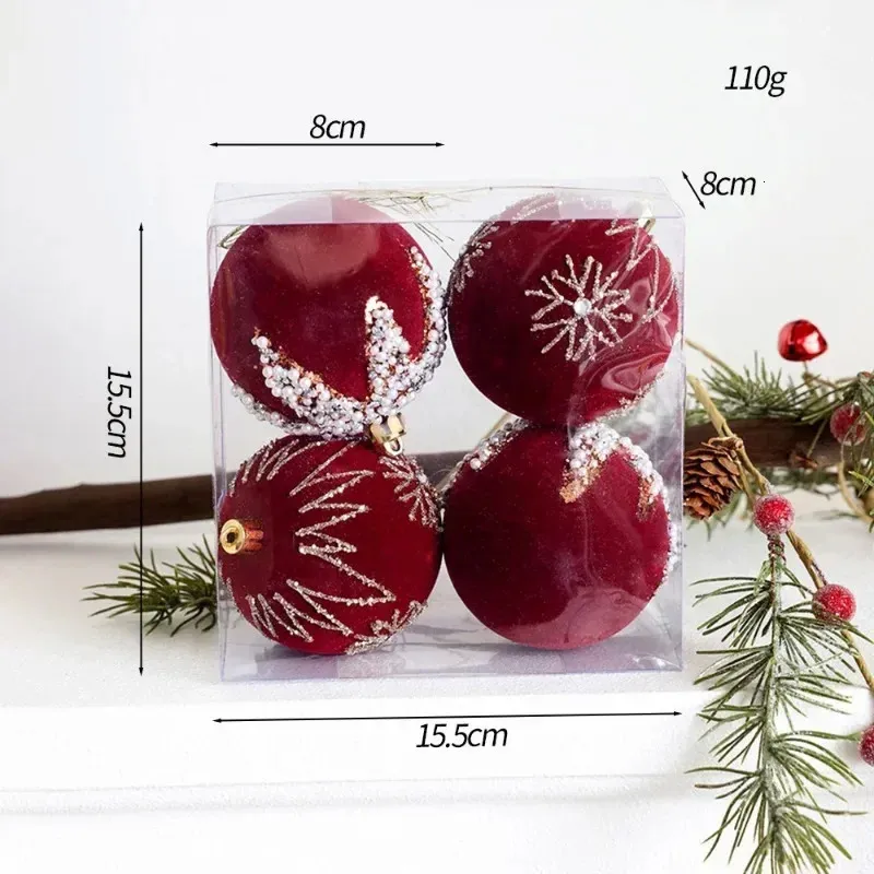 DIY Christmas Tree Christmas Decor Clearanceation: Dark Red Flocking Ball  Painting With Pearl Accents Perfect For Hanging Scene Layout And Festive Christmas  Decor Clearance From Xianstore09, $12.44