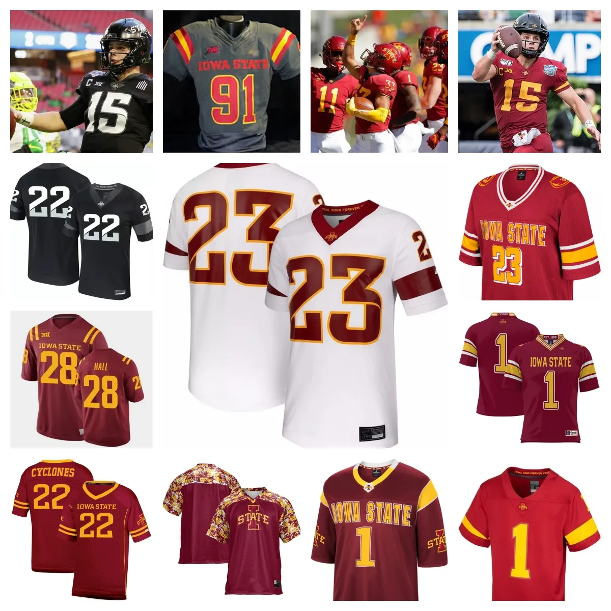2023 Iowa State Cyclones Football jersey 23 Quaron Adams 67 Grant