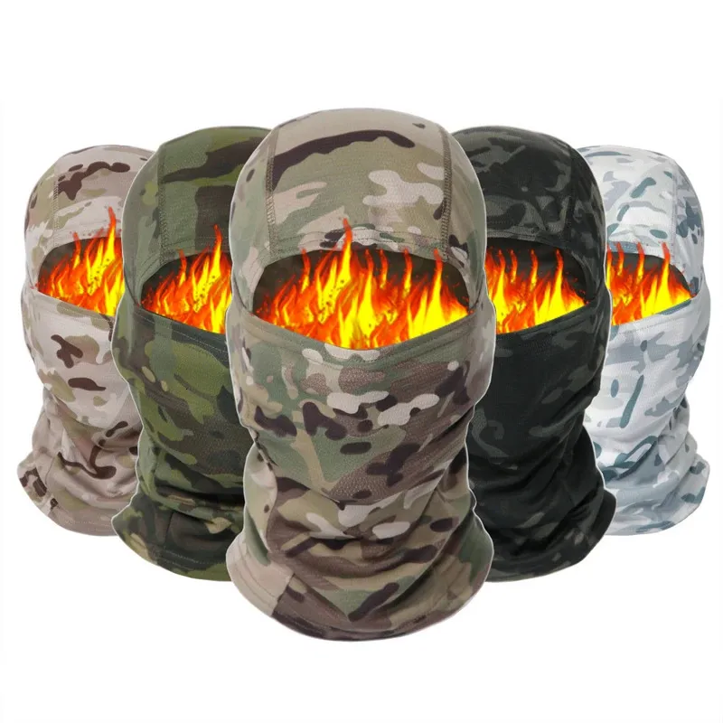 Fashion Face Masks Neck Gaiter Winter Fleece Tactical Military Balaclava Cap Men Outdoor Sports Warm Hunting Camouflage Cap Skiing Scarf Cycling Hats Scarf 231019