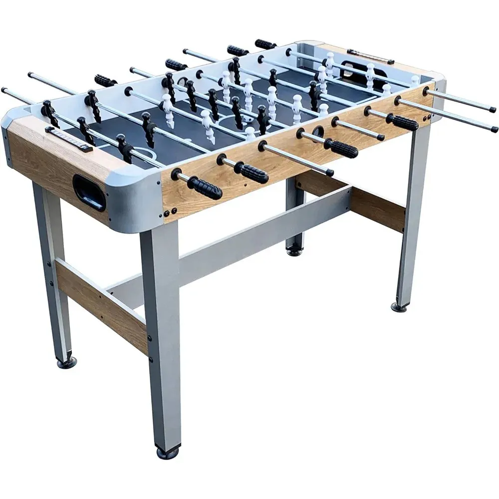 Utomhusspel Aktiviteter 48-in Foosball/Table Soccer Table Perfekt för familjespelrum Inkluderar 31 mm Foosballs och ABS Molded Players Light Oak 231018