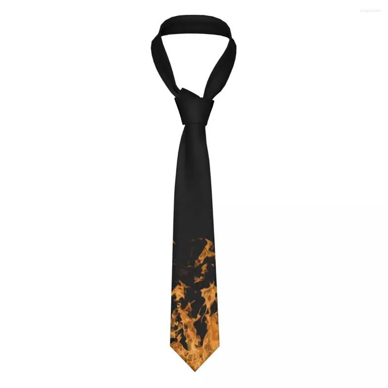 Галстуки-бабочки с пламенным галстуком для мужчин и женщин, повседневные полиэстеровые галстуки шириной 8 см, прочные, с огненным вырезом, для аксессуаров, галстук для офиса