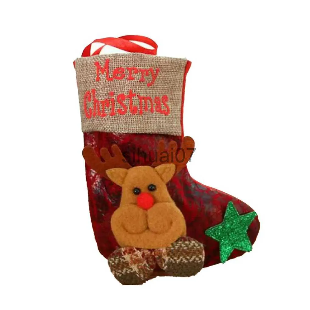 Décorations de noël, chaussettes de noël, sacs cadeaux de bonbons, pendentifs d'arbre, fêtes de cheminée x1019