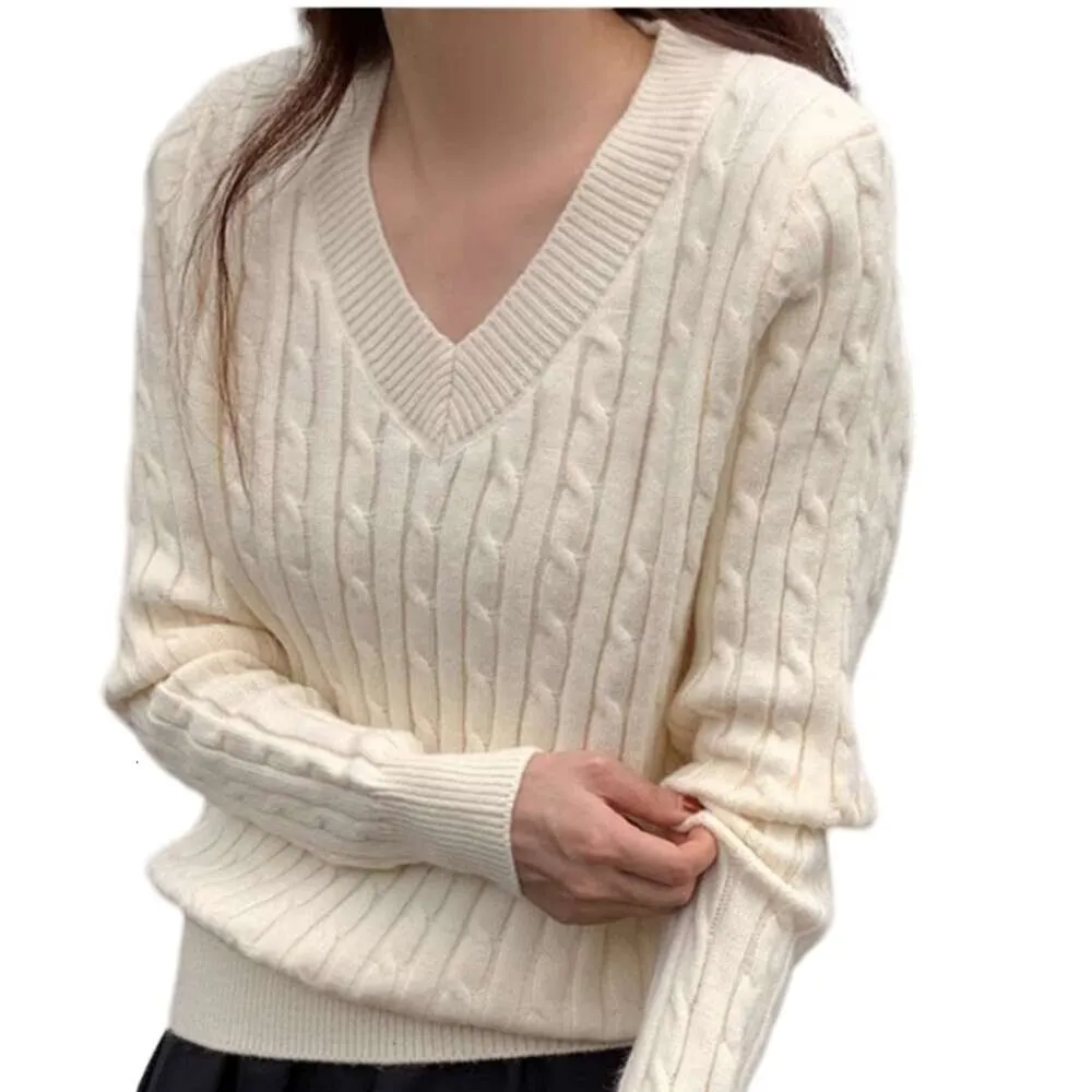 Ralphs Designer Sweter Laurens Women Lauren Fashion Autumn New Slim Fit Twisted Flowed Knited Sweter dla modnych kobiet