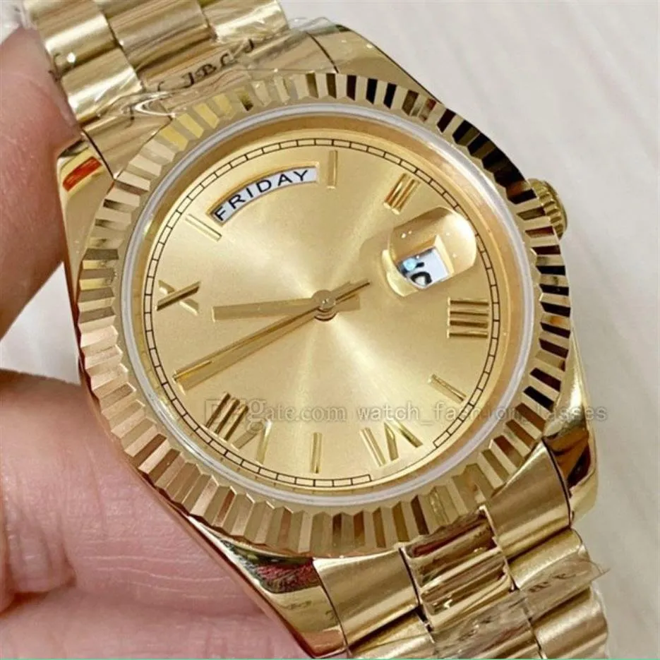 Luxury Mens Womens Fashion 41mm Golden Watches Automatic Mechanical Designer Women log Watch 904L Stainless Steel Brand Men WristW217N