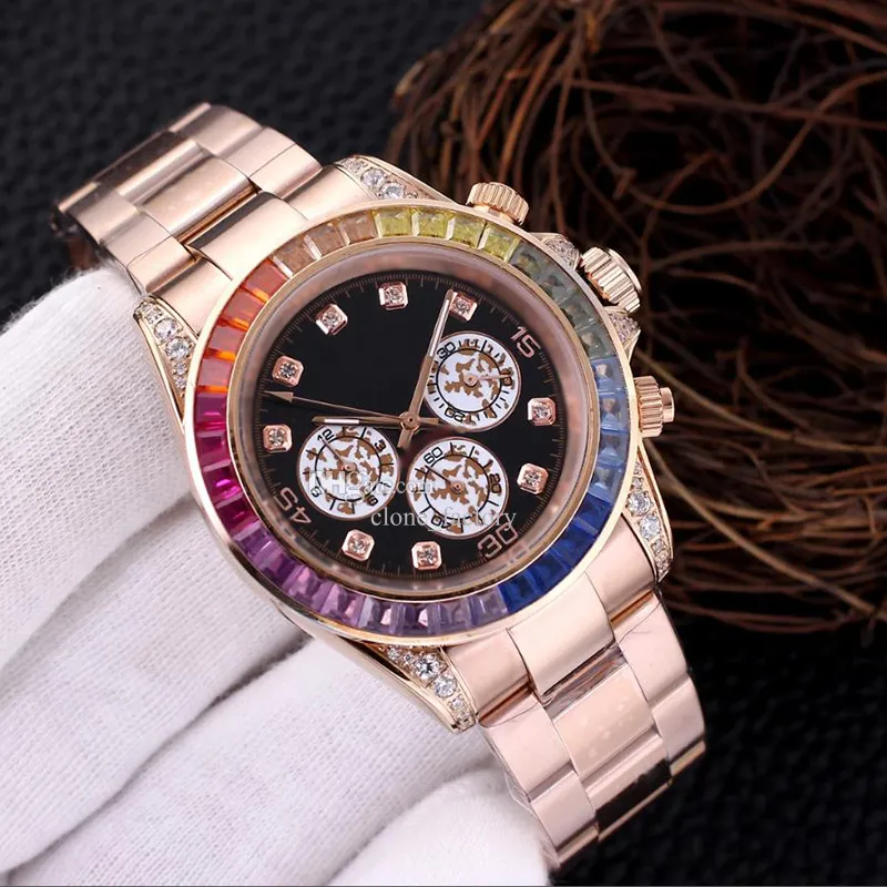 Klassiek Centennial horloge Heren gekloond horloge Multifunctioneel 40 mm Hoge kwaliteit diamant ingelegd Waterdicht RLX roestvrijstalen band Montres de Luxe Luxusuhr
