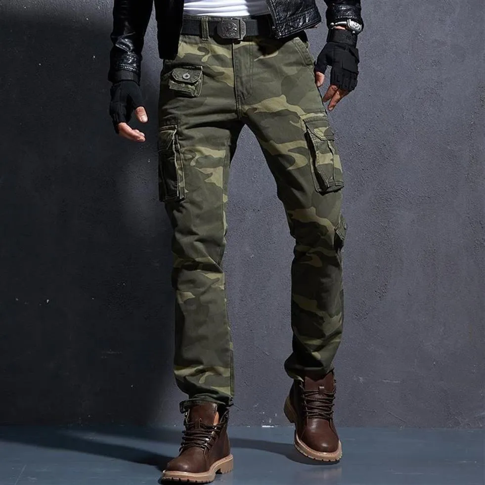 Pantalons pour hommes 2021 Casual Hommes Militaire Tactique Pantalon Camouflage Homme Slim Fit Cargo Homber Modis Noir Uomo Pantalon Male231s