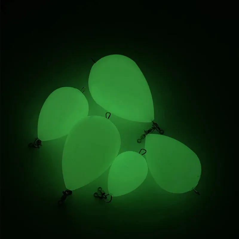 Night Fishing Float Stopper Set 5 Luminous Egg Float, Upward