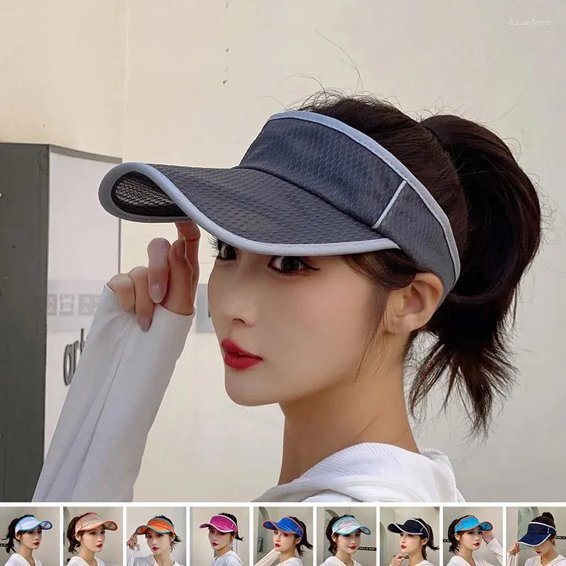 Ball Caps Women Sun Protection Quick Drying Mesh Lengthened Brim Empty Top Hat Outdoor Visor Casual