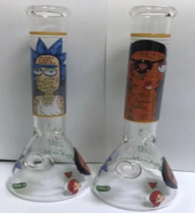 Narghilè Pipa con ciotola di vetro Narghilè Bong Pipa ad acqua Dab Rig stampato