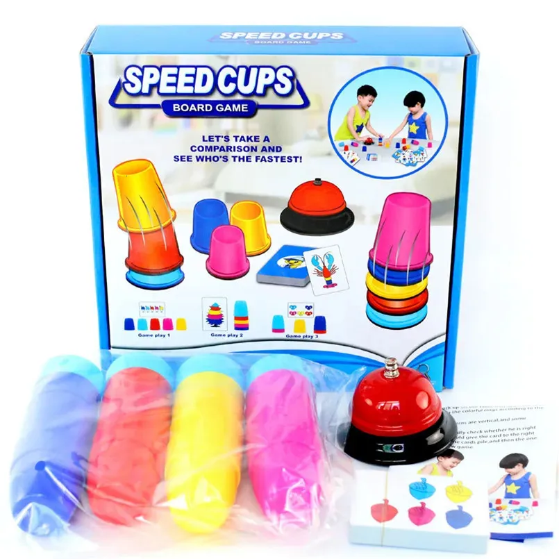 Altri giocattoli divertenti giochi di carte classici Speed Cups Giochi da tavolo Toy Children Educational Parent-Child Interaction Puzzle Toys Indoor Kids Regali 231019