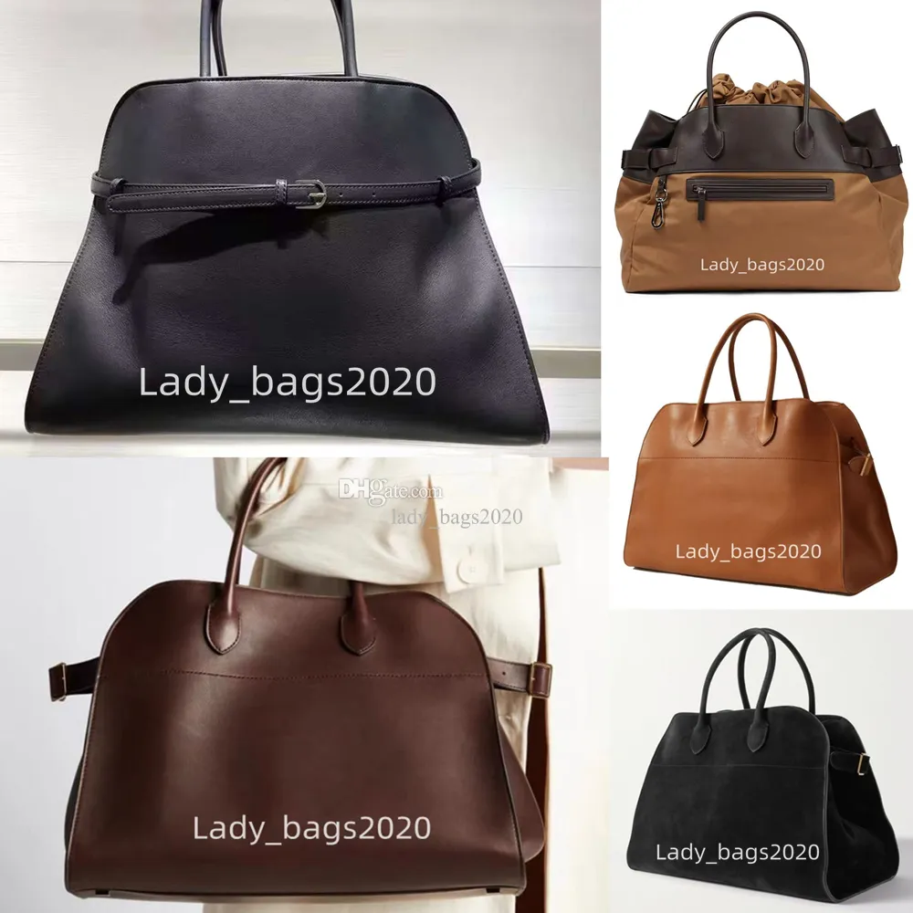 The Row Bag Margaux15 Totes大容量Margaux 17ハンドバッグパークトートレザーラグジュアリー女性デザイナーCamdemフラットショルダーストラップ閉鎖Margaux 15 Terrasse Purse